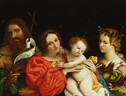 Lorenzo Lotto, Madonna con il Bambino, san Giovanni Battista e santa Caterina, olio su tela, 74 x 68 cm. Collezione privata (ANSA)