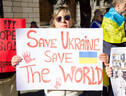 Manifestazione pro Ucraina al vertice dei 27 (ANSA)