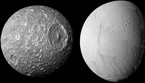 Mimas, la più interna luna di Saturno, nasconderebbe un oceano interno  (fonte: NASA/JPL-Caltech/Space Science Institute) (ANSA)