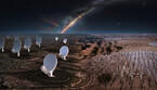 Rappresentazione artistica di alcune antenne del radiotelescopio Ska (fonte: SKAO) (ANSA)
