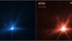 Lo scontro con l'asteroide nelle immagini di Hubble e Webb (fonte: NASA, ESA, CSA, STScI) (ANSA)