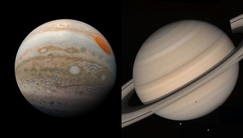 Giove e Saturno i giganti del Sistema Slare (fonte:NASA) (ANSA)