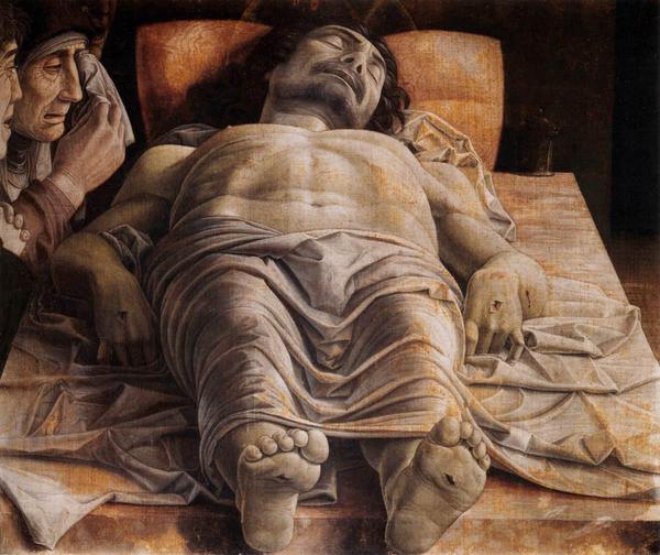 Cristo morto di Andrea Mantegna, dipinto esposto nella pinacoteca di Brera, a Milano © ANSA