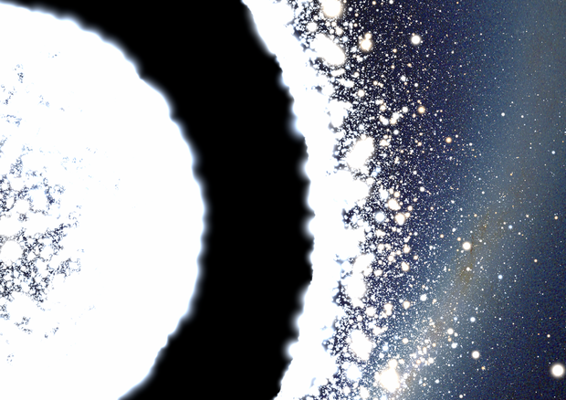 Rappresentazione artistica di un wormhole, un cunicolo dello spazio tempo previsto da Albert Einstein (fonte:  Alain r) © Ansa
