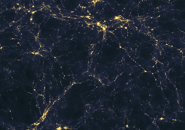 Simulazione al supercomputer di come le galassie sono collegate da filamenti di gas (fonte: Andrew Pontzen/Fabio Governato) © Ansa