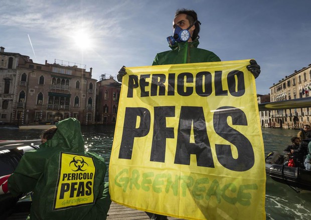 La protesta di Greenpeace © ANSA