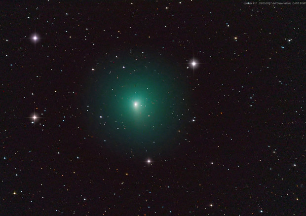 La cometa 41P del 28 marzo 2017 (fonte: Osservatorio del CAST, Talmassons, Italia) © Ansa