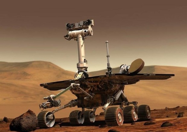 Rappresentazione artistica del rover Opportunity su Marte (fonte: NASA) © Ansa