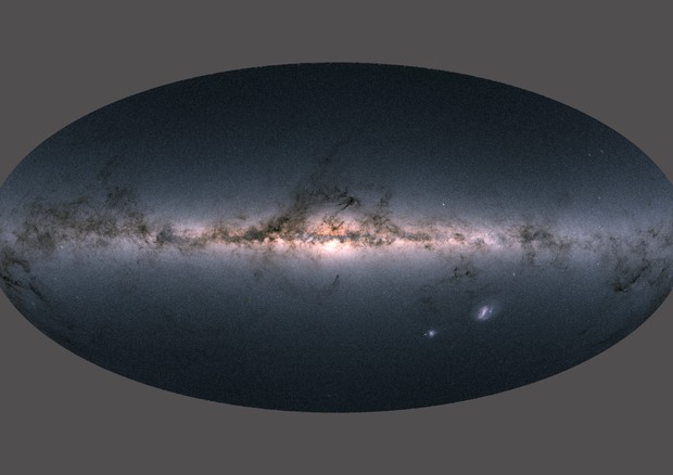 La Via Lattea e le sue galassie più vicine, Andromeda e Triangolo, secondo i dati della missione Gaia (fonte: ESA/Gaia/DPAC) © Ansa