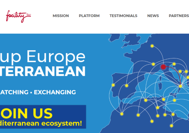 La homepage di Startup Europe Med © Ansa