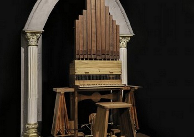 Ricostruzione dell'organo progettato da leonardo da Vinci (fonte: Museo Leonardo3) © Ansa
