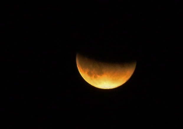 Eclissi parziale di Luna (fonte: Amanda Slater, Flickr) © Ansa