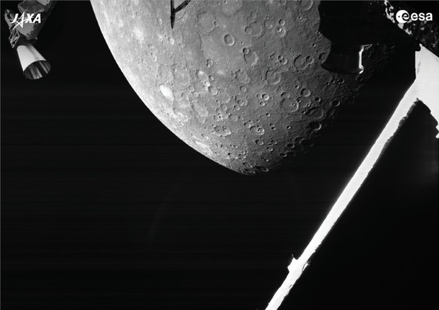 La prima immagine di Mecurio inviata a Terra dalla sonda BepiColombo (fonte: ESA/BepColombo/MTM, CC BY-SA 3.0 IGO) © Ansa