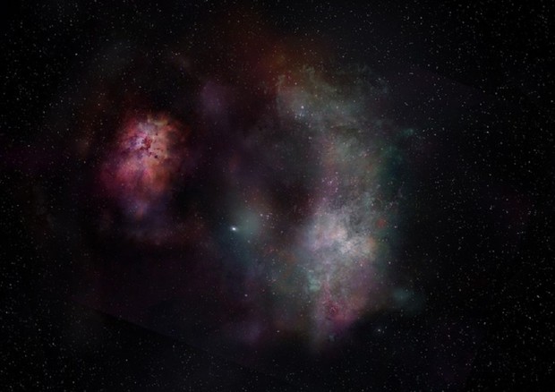 Molecole d’acqua e monossido di carbonio nella galassia SPT0311-58 (fonte: ALMA, ESO/NAOJ/NRAO - S. Dagnello, NRAO) © Ansa