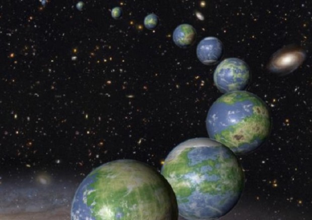 Rappresentazione artistica di pianeti sosia della Terra (fonte: (NASA, ESA e G. Bacon/STScI) © Ansa