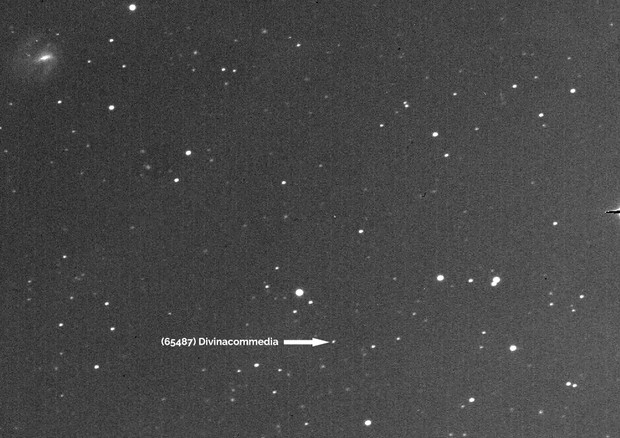 L’asteroide (65487) “Divinacommedia”, ripreso il 13 marzo 2003 (fonte: Gianluca Masi, The Virtual Telescope Project) © Ansa
