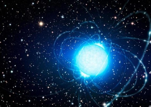 Rappresentazione artistica di una stella di neutroni (fonte: ESO / L. Calcada) © Ansa
