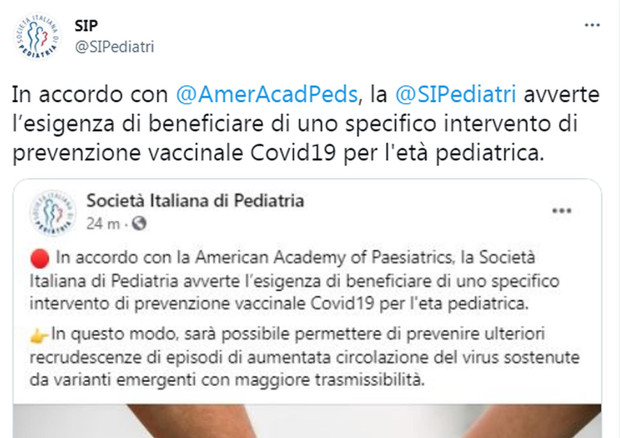 Covid: pediatri, vittime anche fra bimbi, presto vaccino © ANSA