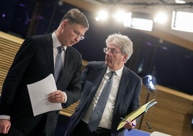 Dombrovskis e Gentiloni in una foto di archivio © EPA