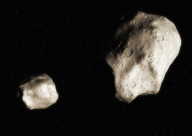 Rappresentazione artistica degli asteroidi 2019 PR2 e 2019 QR6 (fonte: UC Berkeley/SETI Institute) © Ansa