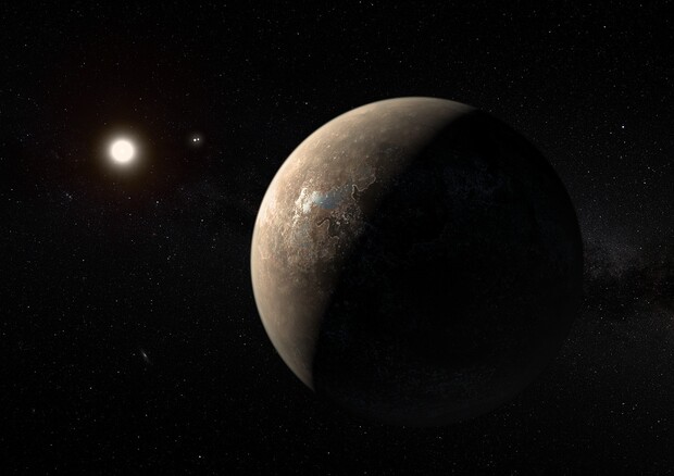 Rappresentazione artistica del pianeta Proxima Centauri b (fonte: ESO/M. Kornmesser) © Ansa