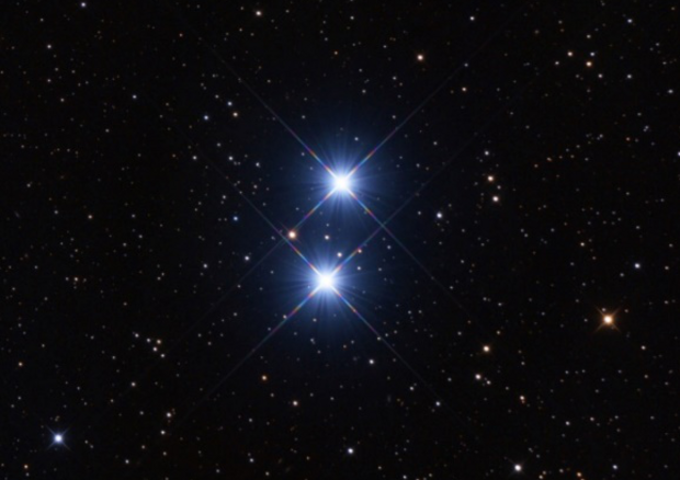 la stella doppia-doppia più famosa del cielo: Epsilon Lyrae (fonte Unione Astrofili Italiani) © Ansa