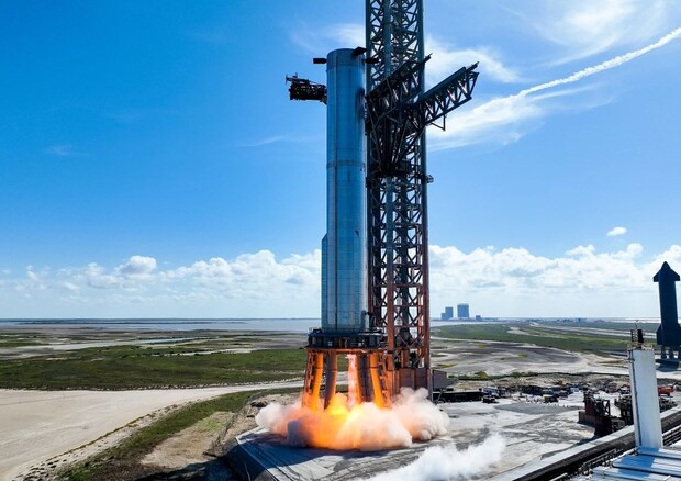 Il test del razzo Starship della SpaceX (fonte: SpaceX) © Ansa