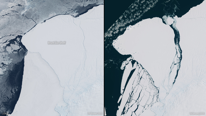 Antártida, el nuevo iceberg visto a través de los ojos de los satélites europeos – Terra & Poli