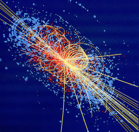 Tracce che potrebbero essere il segnale della presenza del bosone di Higgs (fonte: CERN)
