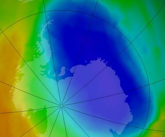 Il minimo del buco dell'ozono nel 2012 (fonte: NASA)