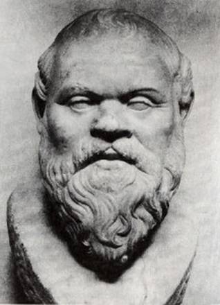 Bust of Socrates dating back to 380 b. C. (Naples, Museo Archeologico Nazionale)