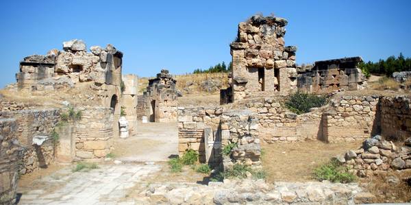 The archaeological area oh Hierapolis