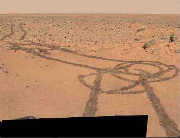 Il disegno realizzato dal movimento di Curiosity su Marte