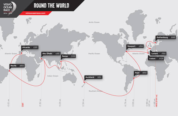 Vela: Volvo Ocean Race, la rotta della dodicesima edizione 