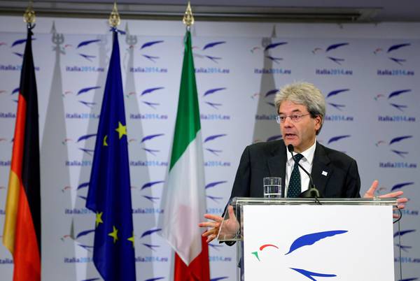 Italiuan Foreign minister Paolo Gentiloni at the conference in Rome