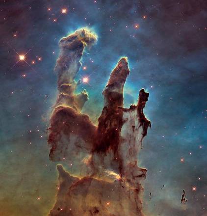 La nuova immagine dei Pilastri della Creazione scattata dal telescopio spaziale Hubble (fonte: NASA, ESA/HUBBLE AND THE HUBBLE HERITAGE TEAM)