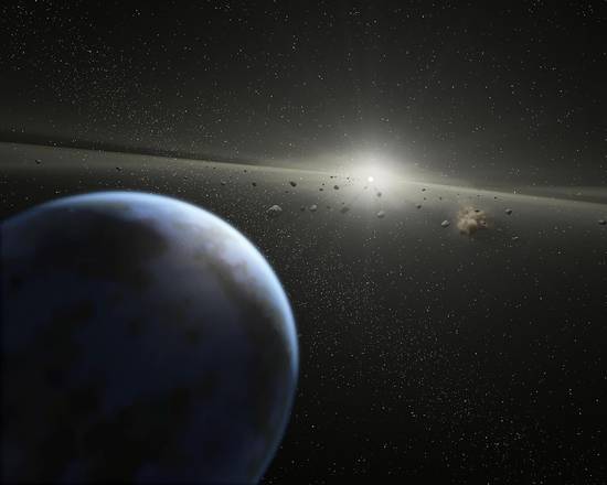 Ricostruzione artistica di un asteroide vicino alla Terra (fonte: NASA/JPL-Caltech)