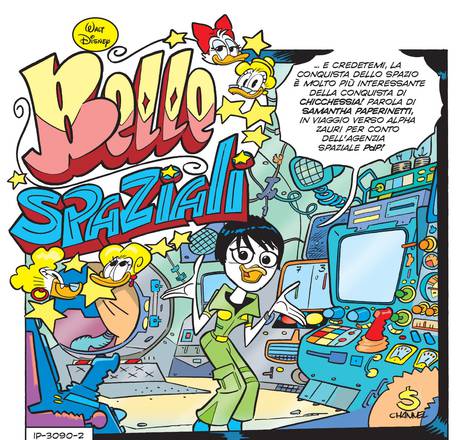 Il fumetto 'Belle spaziali', dedicato da Topolino a Samantha Cristoforetti (fonte: Topolino)