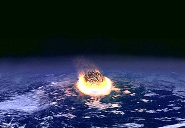 Una rappresentazione artistica dell'impatto di un asteroide con la Terra (fonte: Fredrik/NASA)
