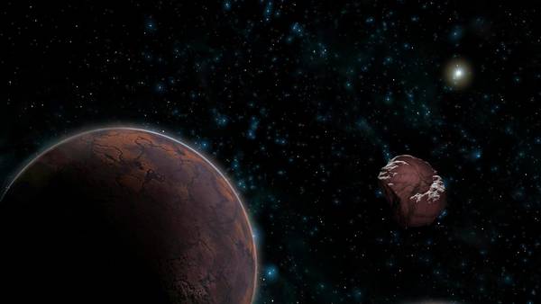 Rappresentazione artistica di un pianeta sconosciuto ai confini del Sistema Solare (fonte:  José Antonio Peñas, SINC)