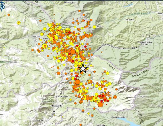 La sequenza del terremoto nel reatino del 24 agosto 2016 (fonte: INGV)