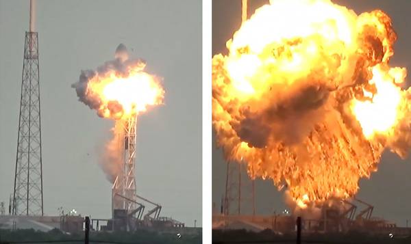 L'esplosione del Falcon 9, sulla rampa di lancio 40 nella base di Cape Canaveral (fonte: US Launch Report)