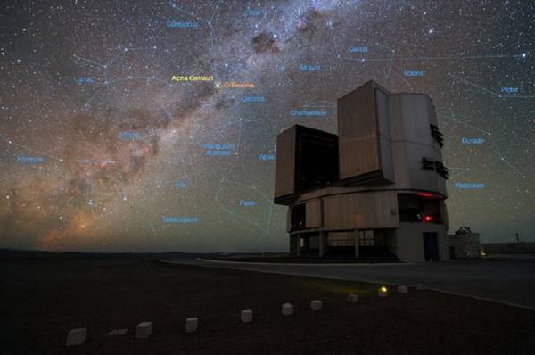 Sonde per Alpha Centauri si alleano con supertelescopio Vlt (fonte: Y. Beletsky, LCO/ESO)