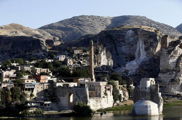 A view of the millenary city of Hasankeyf on the Tigris river in Turkey