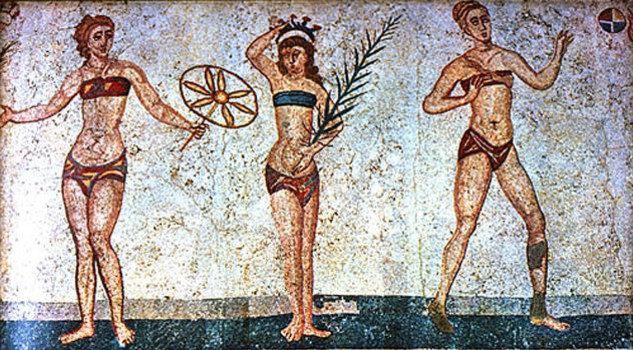 Piazza Armerina, l'abbigliamento femminile dell'antica Roma serviva a sostenere il seno durante l'attività sportiva