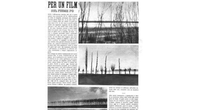 L'articolo di Michelangelo Antonioni che racconta l'ipotesi di fare un fillm o un documentario sul fiume Po, pubblicato sul quindicinale Cinema nel '39.