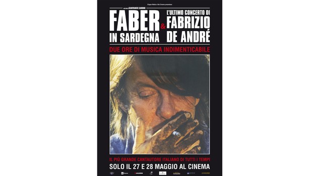 Faber in Sardegna & L'ultimo concerto di Fabrizio De Andrè' è il titolo del doppio film evento al cinema il 27-28 maggio, distribuito da Microcinema