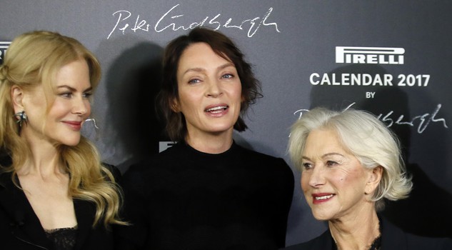 Nicole Kidman, Uma Thurman e Helen Mirren alla presentazione del calendario Pirelli 2017