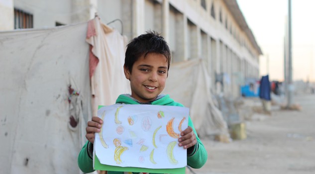 Siria: Unicef; i disegni dei bambini tra orrore e speranza. Shadi, 11 anni, sopravvissuto all'inferno di Aleppo. Immagini Unicef Italia