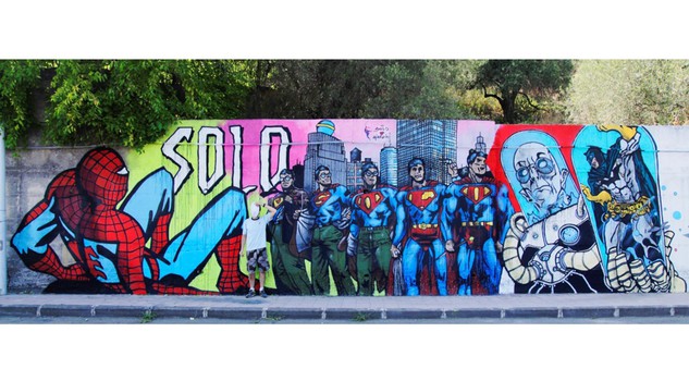 I murales di Solo, street artist con la passione per i fumetti
